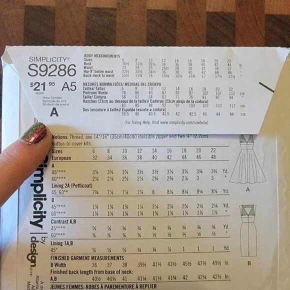 Simplicity 9286 - Uncut - Patterns by Gertie - Sizes 6-14 - Picture 3 of 4